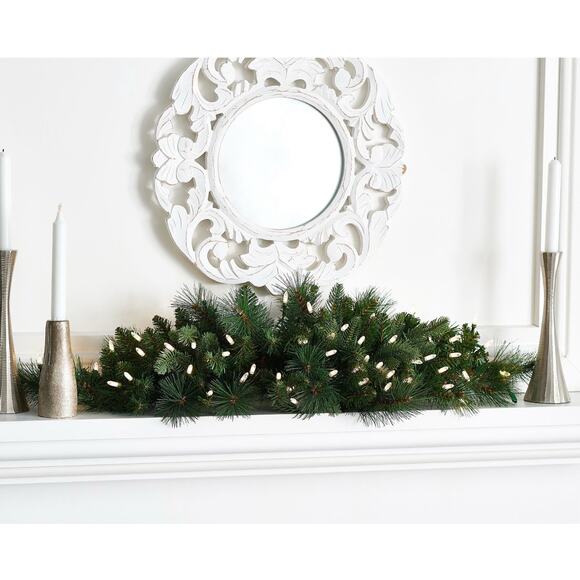 Bethlehem Lights 36" Prelit Swag w/ Color Flip LEDs Green Holiday Decor - Picture 2 of 12